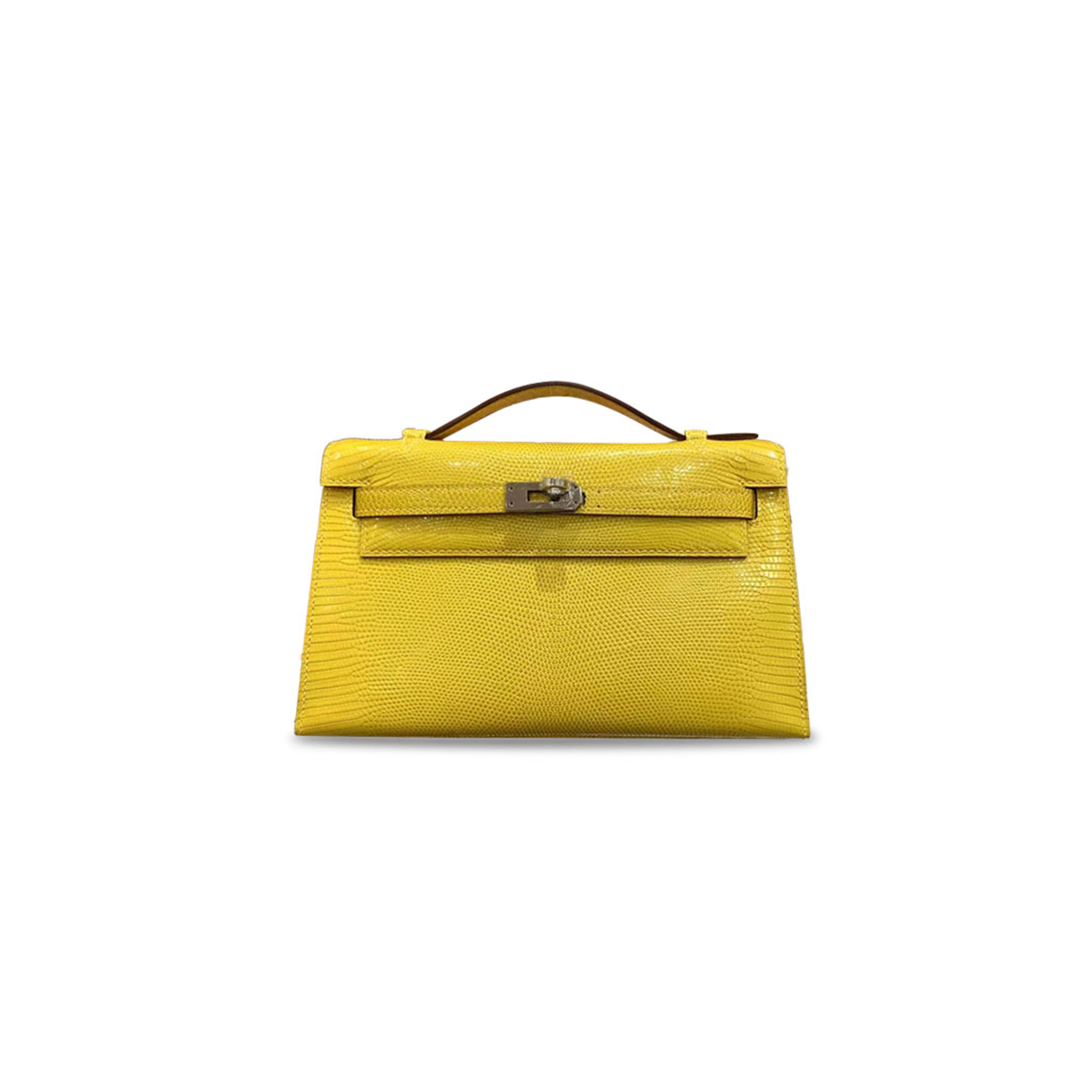 H**mes master mini kelly bag lizard skin amber gold buckle (22*14*7cm)
